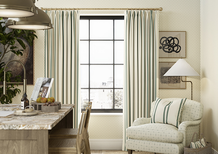 Adelaide, Winnies Stripe Barbing Green - Made to Measure Curtains - Image 3